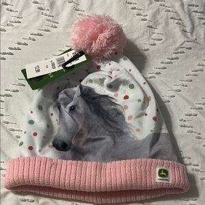 John Deere Pink Horse Beanie NWT